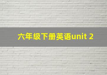 六年级下册英语unit 2